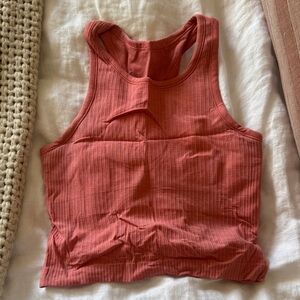 lululemon athletica coral ebb to street crop Tank Top